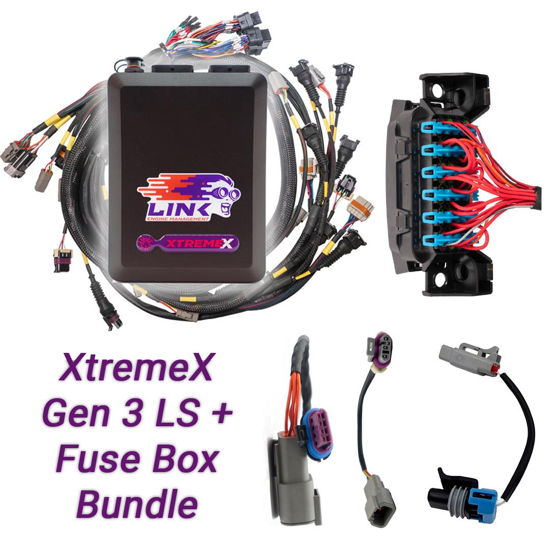 Link G4X XtremeX Gen 3 LS engine harness bundle with fuse box motorsport tuning solutions